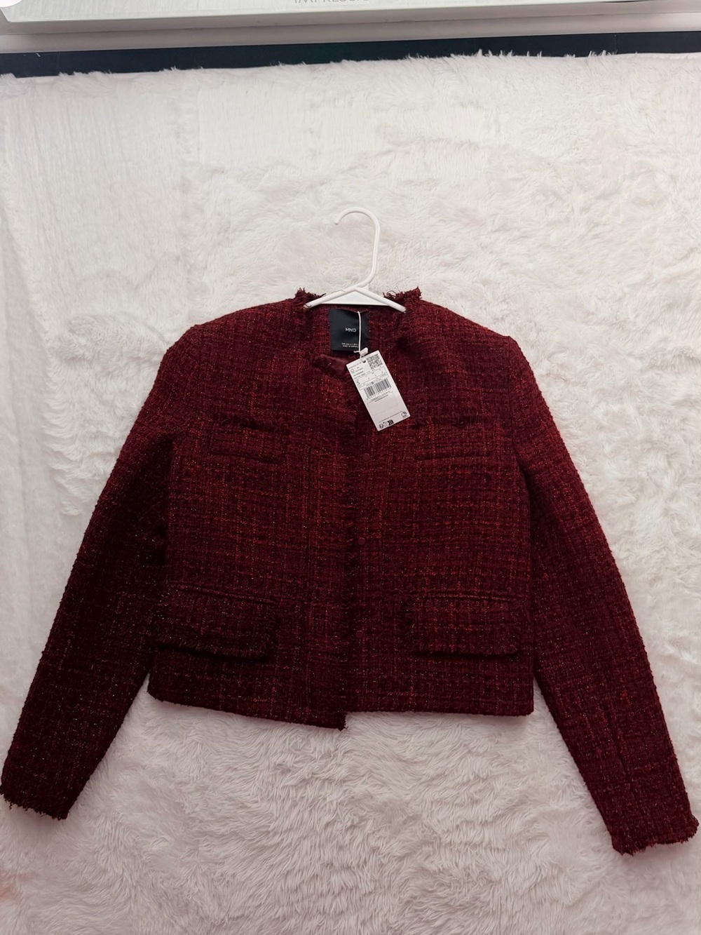 Mango Burgundy Tweed Jacket ❤️